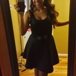 Express black quilted A-line dress size M